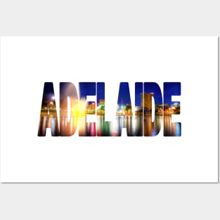 ADELAIDE Night Cityscape South Australia Posters and Art